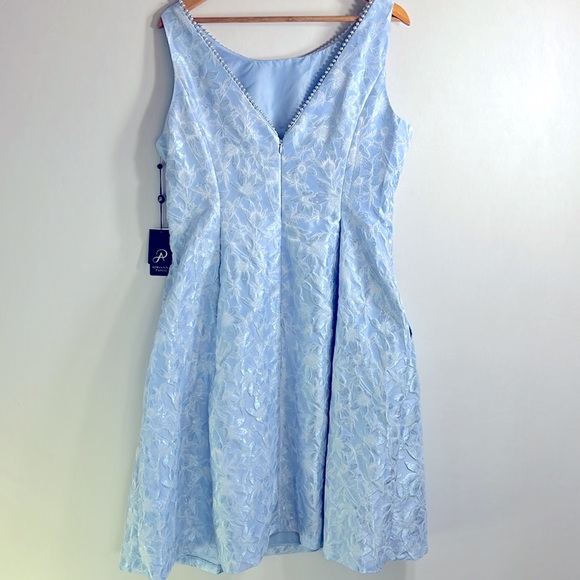 Brand NWT Adrianna Papell Pearl Trimmed Jacquard Dress Size 16 - Picture 8 of 12